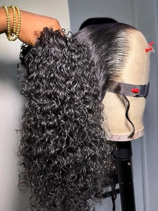 Peluca sin pegamento 5x5 Water Culry cierre 13x6 encaje frente cabello humano 30 40 pulgadas onda - Imagen 1 de 16