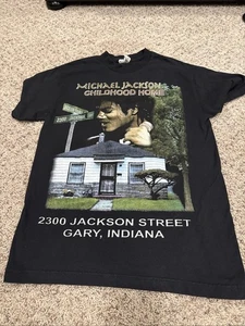 Vintage Michael Jackson Childhood Home Address T-Shirt Mens Size M - Picture 1 of 15