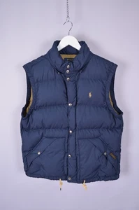 Mens Polo Ralph Lauren Down Navy Vest Gilet Quilted Puffer Size L - Picture 1 of 17