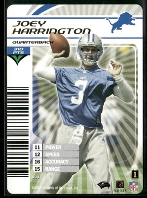 2002 NFL Showdown 1st & Goal Joey Harrington Rookie #033 RARE - Image 1 of 2