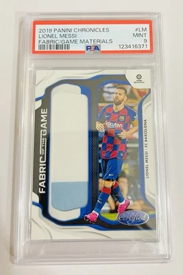 Lionel Messi 2019 Chronicles Fabric - Game Materials GU Patch PSA 9 Barcelona - Image 1 of 2