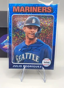 2024 Topps Heritage ⚾Julio Rodriguez #286 😎Blue Sparkle Refractor Mariners - Picture 1 of 2