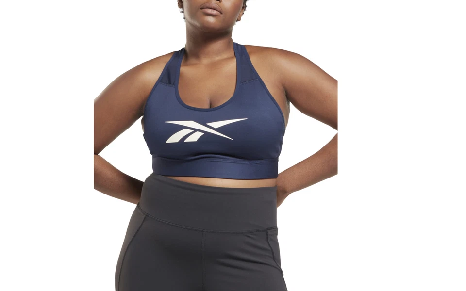 Reebok Lux Vector Medium Impact Racerback Bra Vector Navy Plus Size 4X - Image 1 of 1