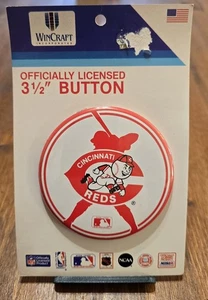 CINCINNATI REDS MLB 3 1/2 PINBACK BUTTON VINTAGE BASEBALL SOUVENIR - Bild 1 von 3