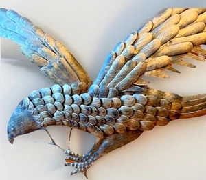 Decoración de Pared Águila Americana Metal Arte de Pared Grande 32" 3D Cepillado Dorado Retro De Colección EE. UU. - Imagen 1 de 23