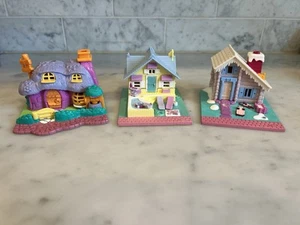 Vintage Bluebird Polly Pocket House Lot Rabbit House, Summer House, Ski Lodge - Picture 1 of 6