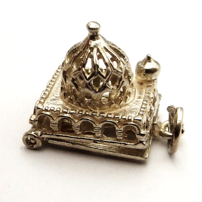 MOSQUE sterling silver charm opens to reveal man in prayer vintage by CHIM - Image 1 of 4