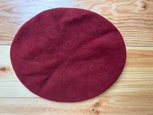 Vintage 1986 Laulhère French Beret Red Wool Size 56 Rare LND Mark France - Picture 1 of 4