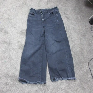 American Eagle  Jeans Womens 4 Black Denim Baggy Hipster Grunge Button Fly - Picture 1 of 15