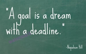 "A GOAL IS A DREAM WITH A DEADLINE" BUSINESS MOTIVATIONAL QUOTE PUBLICITY PHOTO - Picture 1 of 6