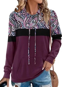 Angerella Hoodies for Women Camo Leopard Print Tops Pullover Hooded Sweatshirt D - Picture 1 of 42