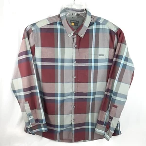 Eddie Bauer Shirt Men's Size XL Red & Gray Plaid Travex  Button-Down Hiking - Picture 1 of 11