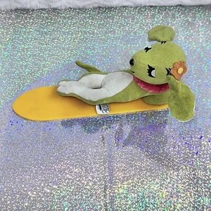 Vintage Dakin Applause Dream Pets Hawaiian Hound Plush Green Dog Surfboard - Picture 1 of 10