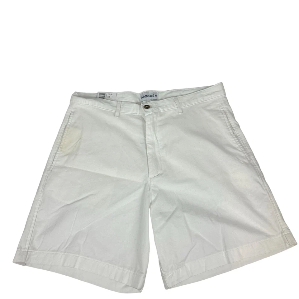 Pantalones cortos para hombre Saddlebred White 7" Inseam Talla 32 97% algodón 3% spandex Foto 1 de 4