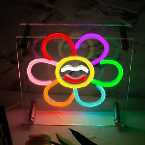 Smile Sun Flower Neon Sign Light Bar Pub Club Restaurant Home Wall Decor - Picture 1 of 7