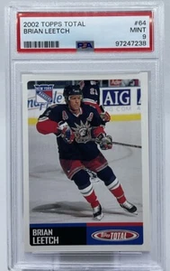 Brian Leetch PSA 9- 2002 Topps Total- Rangers Hockey IQ- Exclusive, Population 1 - Picture 1 of 8