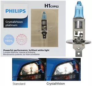 Philips Crystal Vision Platinum H1 55W Two Bulbs Head Light Low Beam Upgrade Fit - Picture 1 of 12