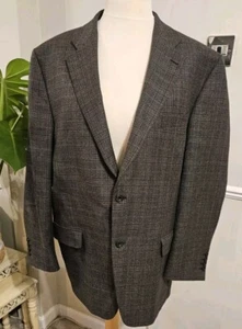 S.Cohen Earl Performance Men’s 46R" Plaid Grey 100% Pure New Wool Coat Blazer - Picture 1 of 19