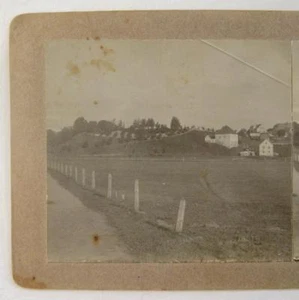 Stereoview Unknown Publisher Germany Rural View Of Buildings On Hill Fence (O) - Picture 1 of 5