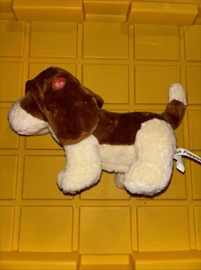Vintage Russ Hush Puppies Plush Basset Hound Brown Cream 5.5” - Picture 1 of 8
