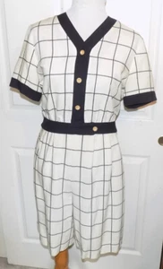 80s California Design Petite Dorothy Samuel Tan Black Skort Rayon Flax Set 6 B40 - Picture 1 of 9