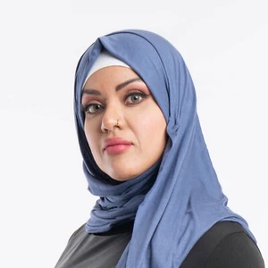 Premium Denim Blue Women's Jersey Hijab / Shawl - Soft & Comfortable - Picture 1 of 7