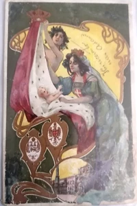 Alla culla regale della Principessa Jolanda Margherita Viaggiata 1902 - Imagen 1 de 2