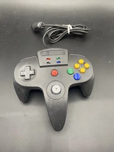 Hudson Turbo Joy Card JoyCard Nintendo 64 Controlador N64 Negro Probado - Imagen 1 de 4