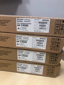 Ricoh MPC 4500 set of Toner 8412034 842035 842036 842037 Original C M Y K - Photo 1/3