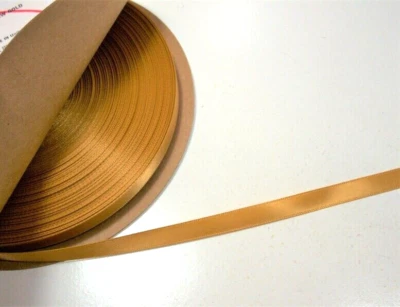 Offray New Gold Double-Face Satin Ribbon 3/8 inch wide x 70+ yards - Image 1 of 4