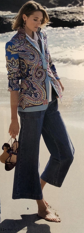 Blazer Chaqueta Algodón Cachemira Azul Etro IT42/US 6 Foto 1 de 4