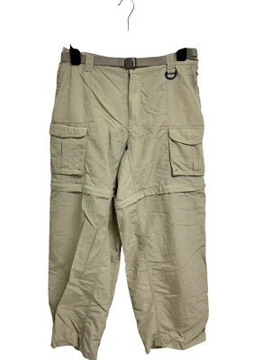 Pantalones convertibles vintage Columbia PFG Silver Ridge para hombre beige con cinturón talla L Foto 1 de 4