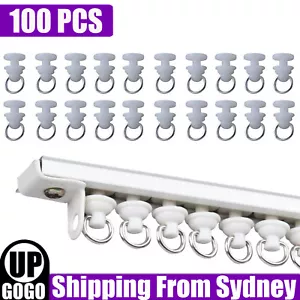 100PCS Curtain Hooks Curtain Track Glider Rail Rollers Curtain Tracks Accessorie - Picture 1 of 12