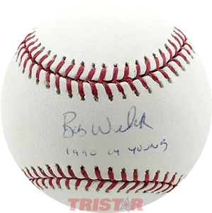 BOB WELCH SIGNED AUTOGRAPHED ML BASEBALL INSCRIBED 1990 CY YOUNG PSA OAKLAND A'S - Picture 1 of 2