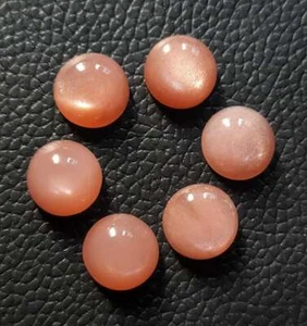 Natural Peach Moonstone 8mm To 15mm Round Cabochon Calibrated Loose Gemstone - Picture 1 of 6