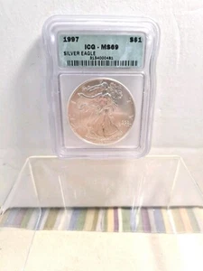 1997 Silver American Eagle $1 Coin ICG MS69 ☆BUETIFUL COIN ☆ - Picture 1 of 5
