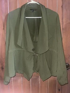 Forever 21 Wrap Jacket Size Medium Womens Green Stretch - Picture 1 of 5