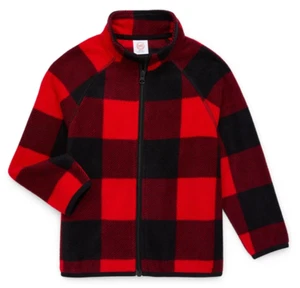 Wonder Nation Boys SIZE XS 4-6 Fleece Zip Jacket Color Brilliant Red NEW - Picture 1 of 3
