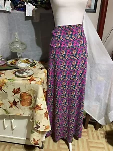 LuLaRoe Pink Blue Floral Maxi Skirt Size 3X - Picture 1 of 6