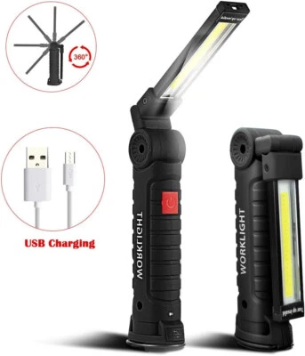 LAMPADA TORCIA DA LAVORO RICARICABILE LED COB MAGNETICA OFFICINA CALAMITA LUCE