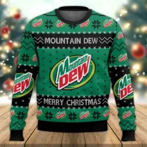 Bold Soda Themed Ugly Christmas Sweater, Fun Festive Holiday Wear for Soda Lover - Picture 1 of 3