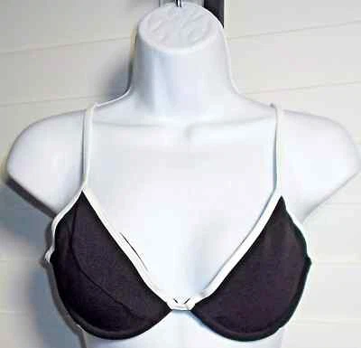 Jag Black/White Bikini Top Size 10 NWOT - Image 1 of 2