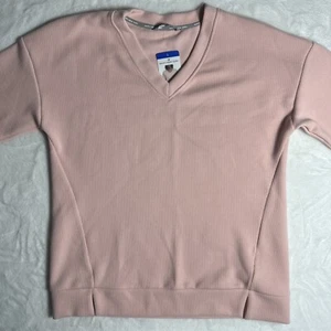 Marc New York V Neck Long Sleeve Textured Top Sweater Women's Pink Size L - Picture 1 of 6