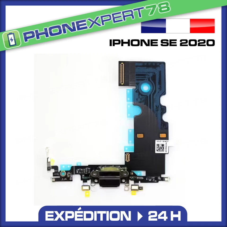 SANS MARQUE NAPPE DOCK CONNECTEUR DE CHARGE + MICRO POUR IPHONE SE 2020 NOIR + KIT OUTILS