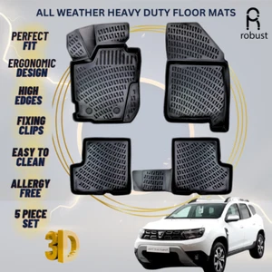Floor Mats Liners For Dacia Duster Prestige 2018-2022 4x2 All Weather Car Rugs - Foto 1 di 9