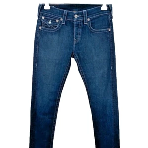 Pantalones de mezclilla True Religion Zach ajustados para hombre, talla W32 L34, azul medio (XU0019) - Imagen 1 de 18