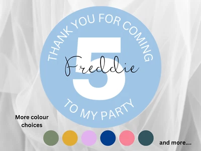 SEWSHELLEYCRAFTS Personalised name age party bag stickers birthday sweet cone labels