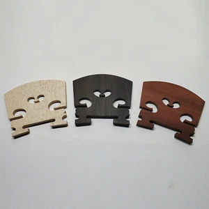 3x 4/4 Size Violin Bridge Maple / Ebony / Red Wood Sound Test - Picture 1 of 1