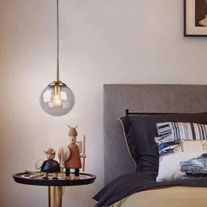Industrial Retro Pendant Light, Glass Globe, Amber, Chandelier, by H XD GLOBAL - Picture 1 of 4