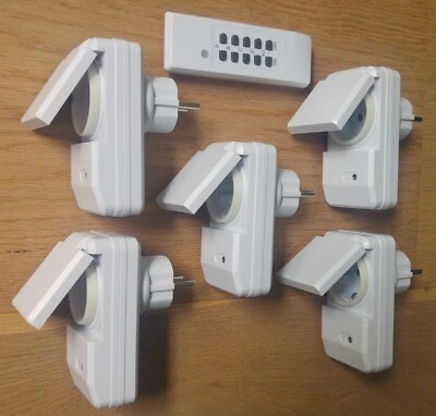 1-5 er Funkschalter Außen Funksteckdosen Funk Steckdosen einfach + fernbedienbar - Bild 1 von 2